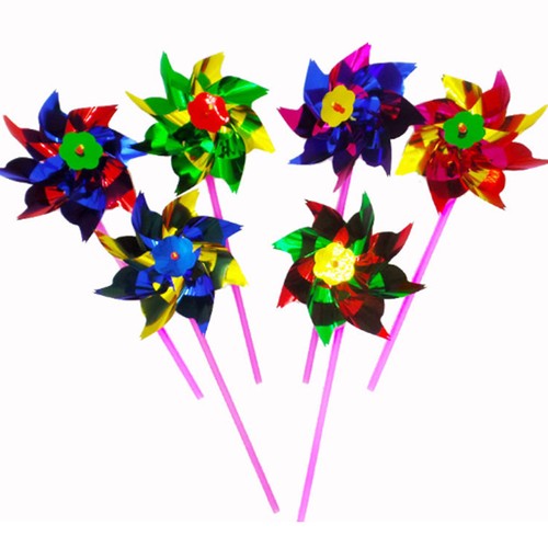 10x Plastic Windmill Pinwheel Wind Spinner Lawn Garden Decor Kids Toy 28cm C - Picture 3 of 11