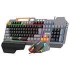 3 in 1 Gaming Keyboard Mouse Set with Wrist Rest RGB LED Gamer PC Bundle Combo