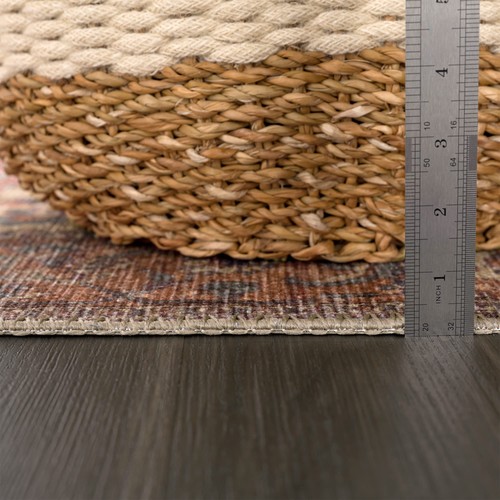 Bloom Rugs Washable 3' x 5' Rug - Beige/Terracotta Traditional Area Rug for L... - Picture 8 of 9