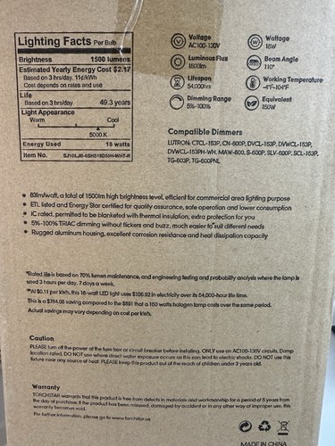 4 Pack TORCHSTAR commercial Grade 18W 6 Inch LED Recessed Lighting, 5000K NEW - Picture 2 of 2