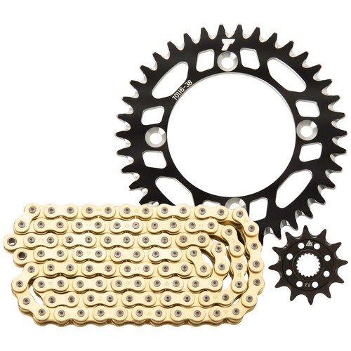 Tusk Alloy Kit & Gold X-Ring Chain Black Rear Sprocket For Honda TRX 250R - Bild 2 von 3