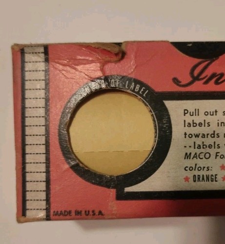 Vintage Maco Box gummierter Ordner Rolle Etiketten Nr. 111 Schreibmaschine bereit Film Requisite B - Bild 6 von 13