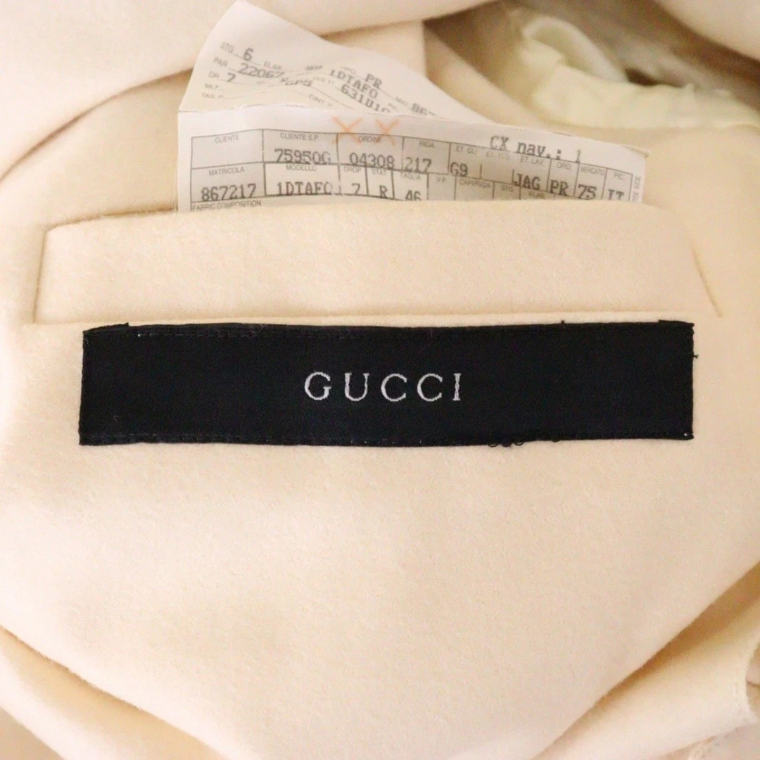 GUCCI Lapel Line 1B giacca singola sartoriale lana beige 307 1065 1259 usata bbbac7d