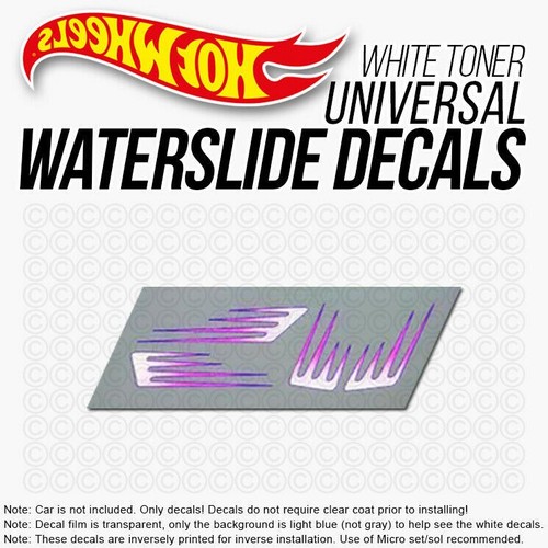 Calcomanía universal WaterSlide de tóner blanco personalizado escala 1/64 STREAKS para Hot Wheels - Imagen 7 de 7