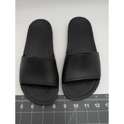 Crocs Womens Slide Sandals Size 5 Lightweight Casual Black 26809