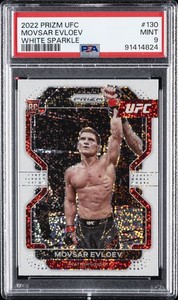 2022 PANINI PRIZM UFC WHITE SPARKLE #130 MOVSAR EVLOEV PSA 9
