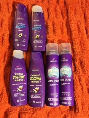#ad Aussie Miracle lot of 6 Shampoo Conditioner Hair Spray 12.1 fl oz 10 oz new $22.99