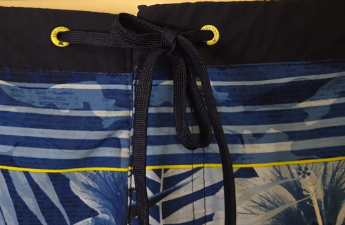 ZeroXposure Men's L Performance Swim Shorts Blue Hawaiian Trunks Lined Pockets - Picture 5 of 13