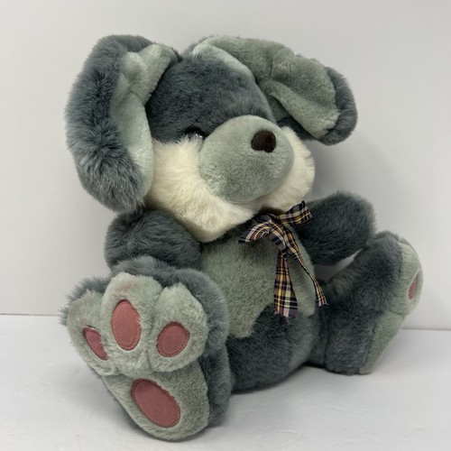 Vtg Dan Dee Easter Bunny Rabbit Plush Gray Hoppy Hopster 10" Stuffed Animal Toy - Picture 2 of 14
