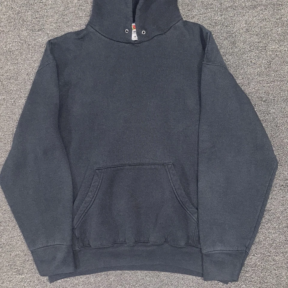 Sudadera con Capucha Vintage en Blanco Fruit Of The Loom Talla XL/L 90s Russell Desteñida Foto 3 de 4