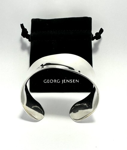 GEORG JENSEN 925 STERLING SILVER SMITHY CUFFS BANGLE 566C - Picture 4 of 7
