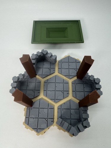 Custom Heroscape Terrain 7 Hex Shelter Sight Blocker Fortress Stone Fort - Bild 7 von 9