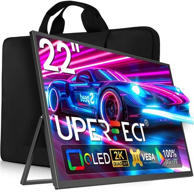UPERFECT Portable Monitor 2K 22 Zoll Tragbarer Monitor Bildschirm mit HDMI USB C