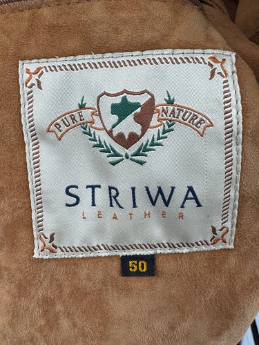 Striwa Leather Jacket Button Front Tan Size 50 Men's Casual - Picture 3 of 3
