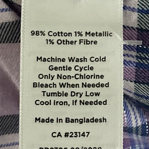 Talbots Flannel Shirt Womens S Pink Purple Button Up Plaid Long Sleeve Preppy - Picture 8 of 9