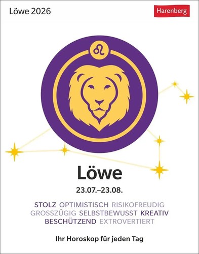 Löwe Sternzeichenkalender 2026 - Tagesabreißkalender - Ihr Horoskop für jeden...