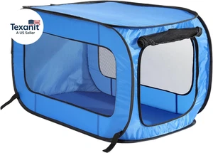 Portable, Collapsible, Pop up Kennel Travel Cat and Dog Crate, 32.5" L X 19.5" W
