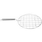  Edelstahl BBQ Grill Net Kochkochen Rundes Mesh mit Griffroaster Rack zum