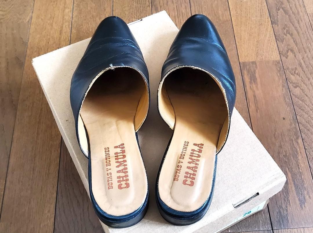 CHAMULA corbusier Leather Sandals NEGRO Size 29 (JP 27-28cm