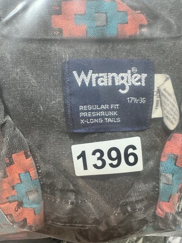 FADE! VTG 90s Wrangler Brushpopper South Western Thick Shirt Size 17.5 - 36 - Picture 14 of 14