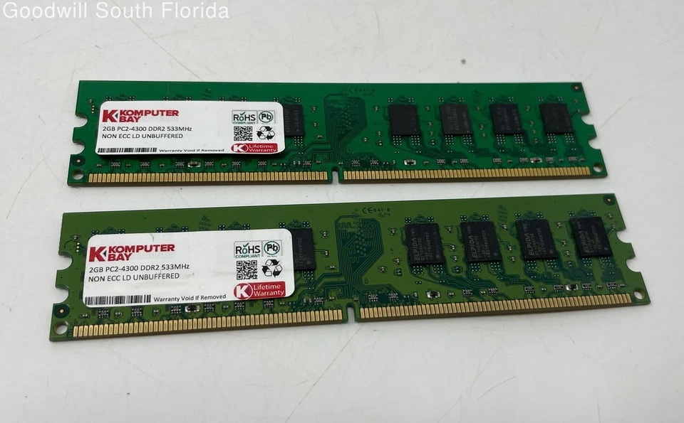 Komputerbay 2GB PC2-4300 DDR2 533MHz NON ECC LD Unbuffered RAM No Tested - Image 3 of 4