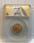 1912 Indian head Half $5 Eagle, ANAC Grade EF45, 113 Year Old Shiny/art Coin 🪙