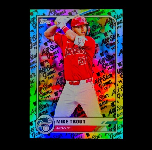 MIKE TROUT RARE LOGOFRACTOR REFRACTOR RAINBOW FOIL Holo Topps 2025 - ANGELS - Picture 2 of 5