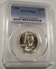 1964 PCGS MS66 WASHINGTON QUARTER 25c VERY WHITE SILVER MS 66