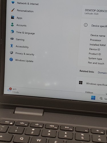 Dell Latitude 3520 Touchscreen Core i7-1165G7 @ 2.80GHz 16GB RAM 256GB SSD - Picture 9 of 9