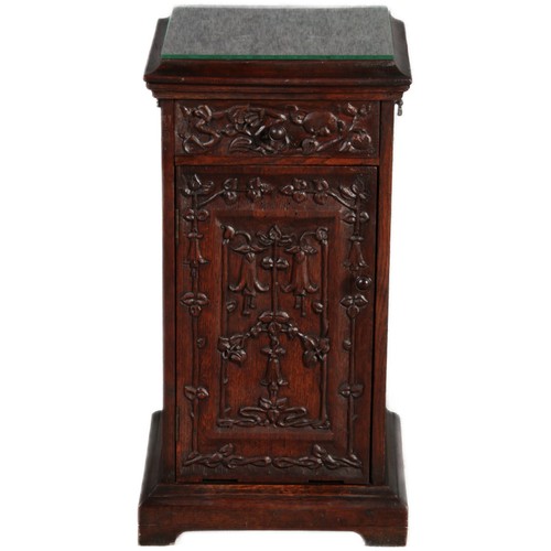 Antikes Jugendstiel Nachtschränkchen, Podest um 19 Eiche - Bild 1 von 24