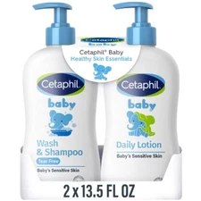 Cetaphil Baby Healthy Skin Essentials with Baby Wash and Shampoo + Baby Lotion