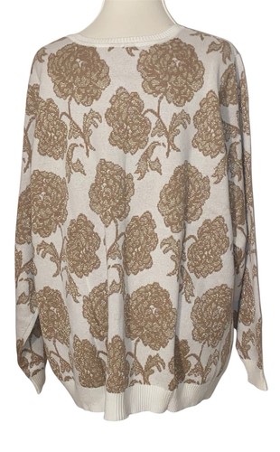 NEU OHNE ETIKETT ISAAC MIZRAHI LIVE! DAMEN ÜBERGRÖSSE METALLIC BLUMEN JACQUARD CARDIGAN 3X - Bild 2 von 3