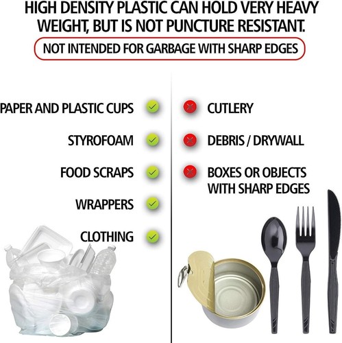 Sacchetti della spazzatura Aluf 45 Gal, 250 ct, 16 micron - Nero - Foto 6 di 8