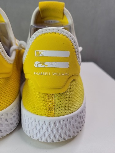 Adidas Pharrell x Tennis Hu Holi Mens Sz 8.5 Bright Yellow White Sneakers DA9617 - Picture 9 of 16