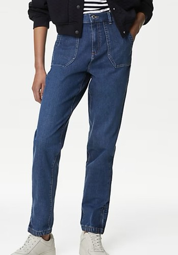 Ex M&S Denim Slim Fit Jogginghose / Jeans Gummibund Größen 6-24 in 3 Längen - Bild 2 von 17