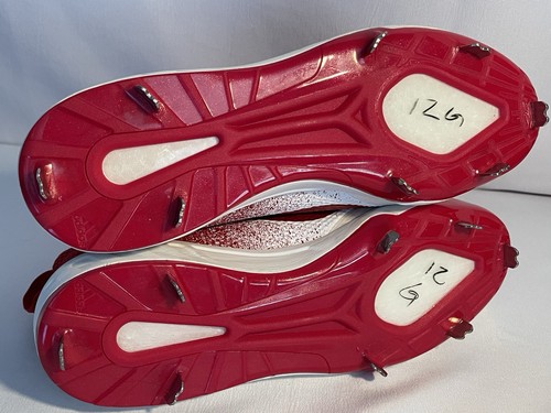 Nuove tacchetti da baseball Adidas Icon V da uomo in metallo taglia 11,5 rosso bianco 753001 - Foto 11 di 12