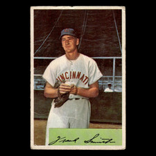 Frank Smith #188 1954 Bowman (damage) Cincinnati Redlegs Baseball Card MLB Poor