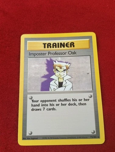 Pokémon TCG - Imposter Professor Oak 73/102 Rare Base Set Unlimited LP+