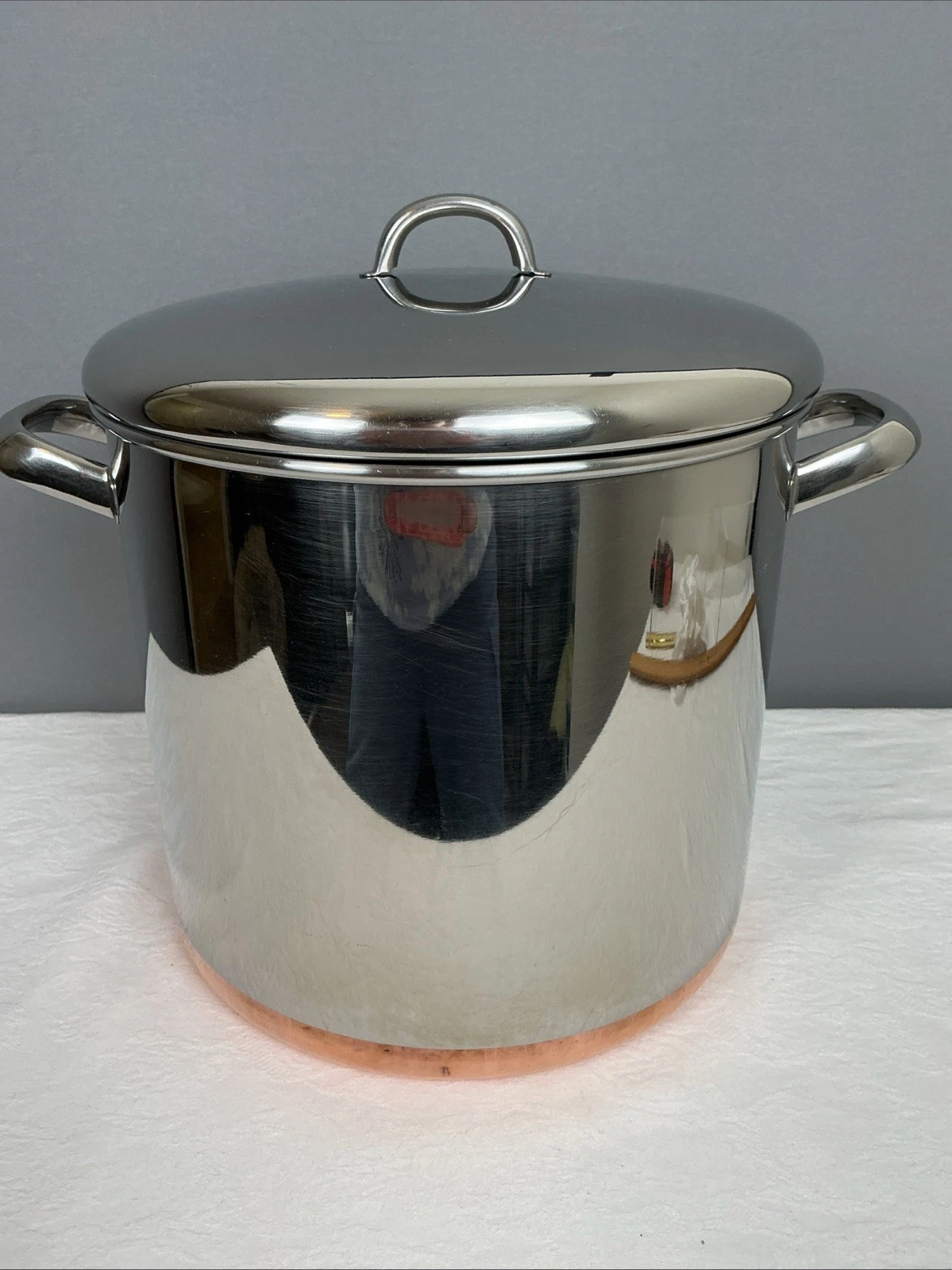 Revere Ware 1801 Copper Bottom 12 Qt Quart Stock Pot w/ Lid Rome, NY