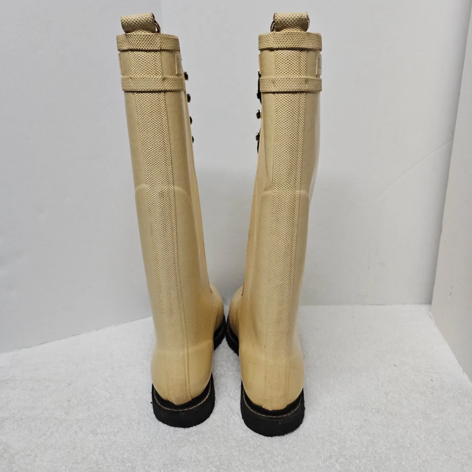 Botas de lluvia Ilse Jacobsen resistentes al aceite para mujer talla 40 amarillas hasta la rodilla con cordones Foto 4 de 4