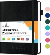 JUBTIC Address book with Alphabetical Tabs, Medium (5.2 x7.7 Inch), Black 