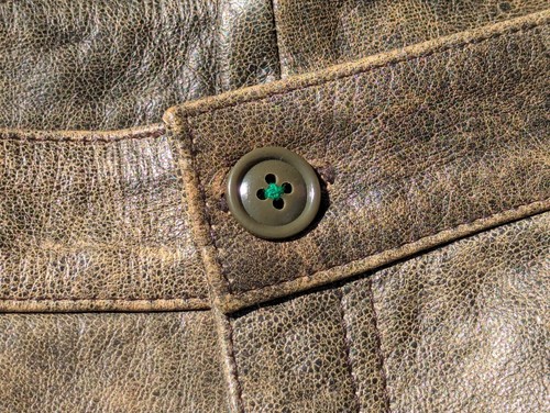 Mens Bockle Distressed Heavy Leather Brown Motorcycle Pants Jeans 38x35 Lined - Picture 6 of 13