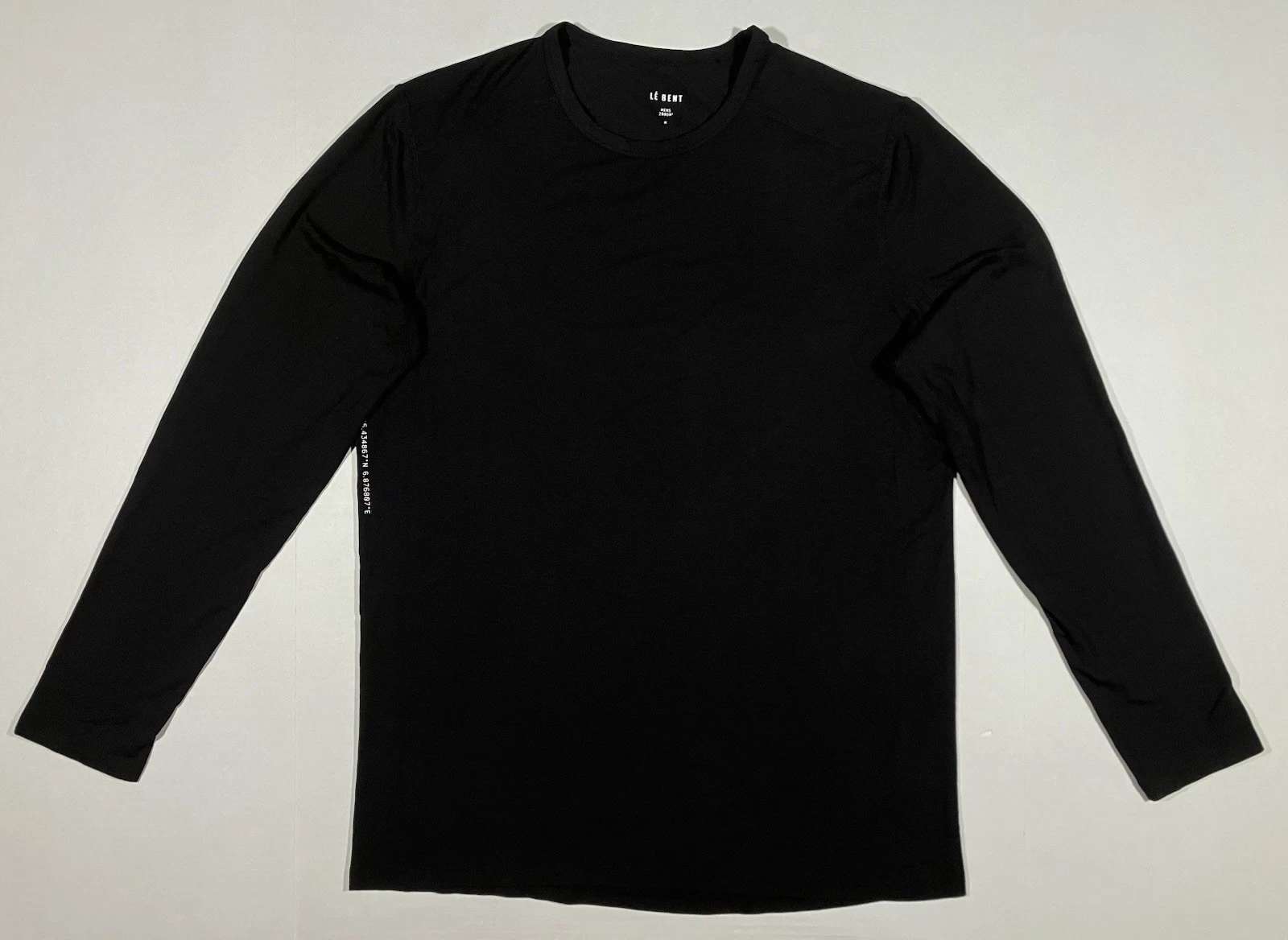 Le Bent 200 Crew Top Base Layer Shirt Men Medium Black Merino Wool GM2