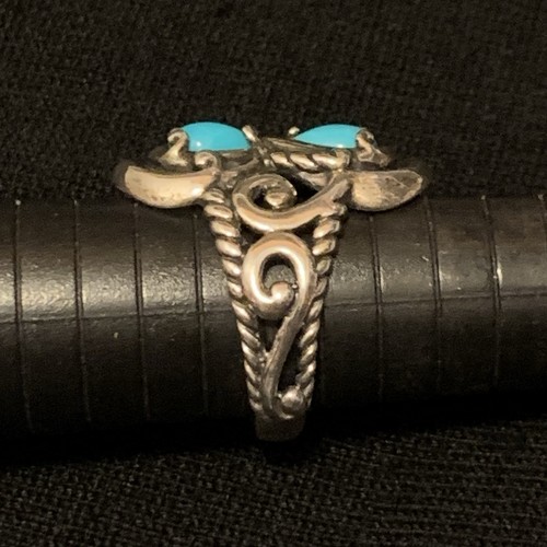 Anello Carolyn Pollack misura 9 argento sterling e turchese della bella addormentata ornato - Foto 4 di 9