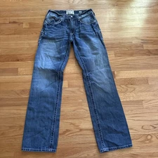 Ariat M4 Jeans Mens 30x34 Blue Boot Cut Low Rise Denim Stretch Workwear