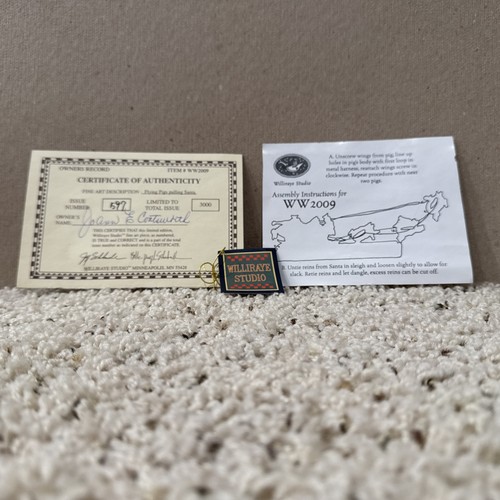 Vintage 1996 Williraye Studio When PIGS Fly 597/3.000 Santa Schlitten Schwein Weihnachten - Bild 11 von 22