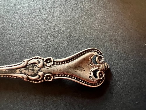 Handtuch alter kolonialer kleiner Löffel Sterlingsilber schwer angelaufen - Bild 7 von 9