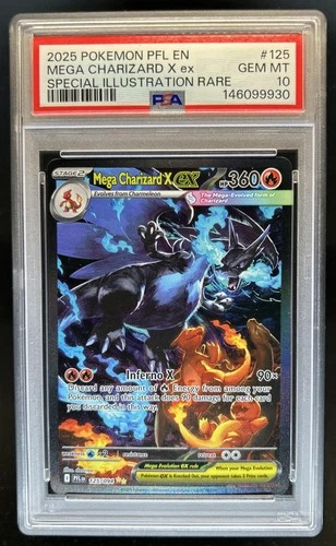 2025 Pokemon PFL Mega Charizard X ex Special Illustration Rare #125/094 PSA 10