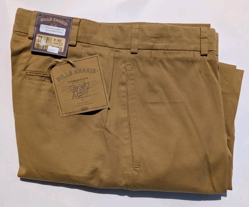 New Bills Khakis M1-BKCC Men's Pants 31*30 Relaxed Chamois Cloth