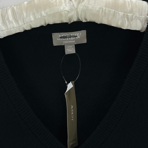J.Crew Cashmere Relaxed V Neck Sweater Pullover Womens Classic Black XXS NWT - Picture 7 of 11